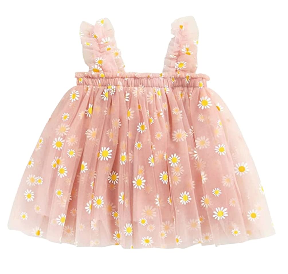stylesilove Baby Toddler Girls Sleeveless Fruit Daisy Mesh Tulle Flower Girl Dress Birthday Wedding Party Tutu Sundress