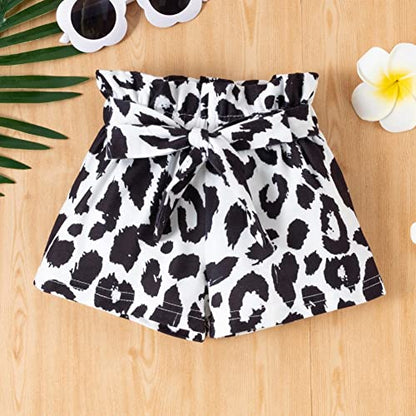 stylesilove Infant Baby Girls Little Sister Bodysuit and Dalmatian Dot Shorts, Bow Headband 3pcs Short Sleeve Cotton Outfit