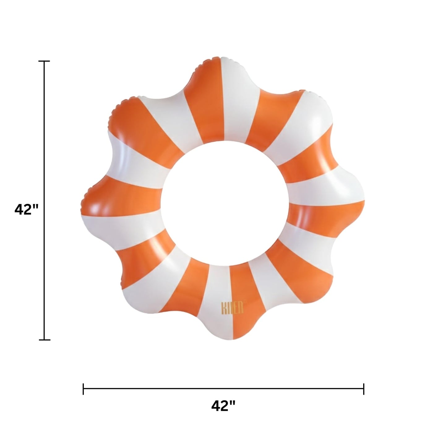 Amalfi Scalloped Inflatable Tube Pool Float Ring - Orange & White