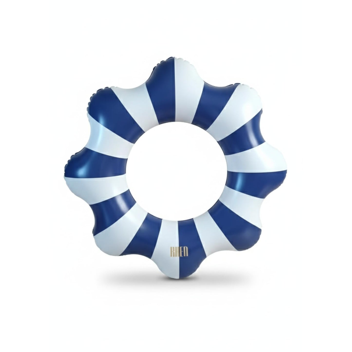 Amalfi Scalloped Inflatable Tube Pool Float Ring - Blue & White