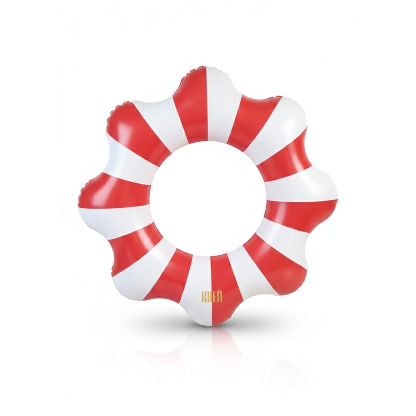 Amalfi Scalloped Inflatable Tube Pool Float Ring - Red & White
