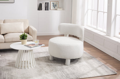 Teddy Fabric Armless Accent Chair with Curved Backrest