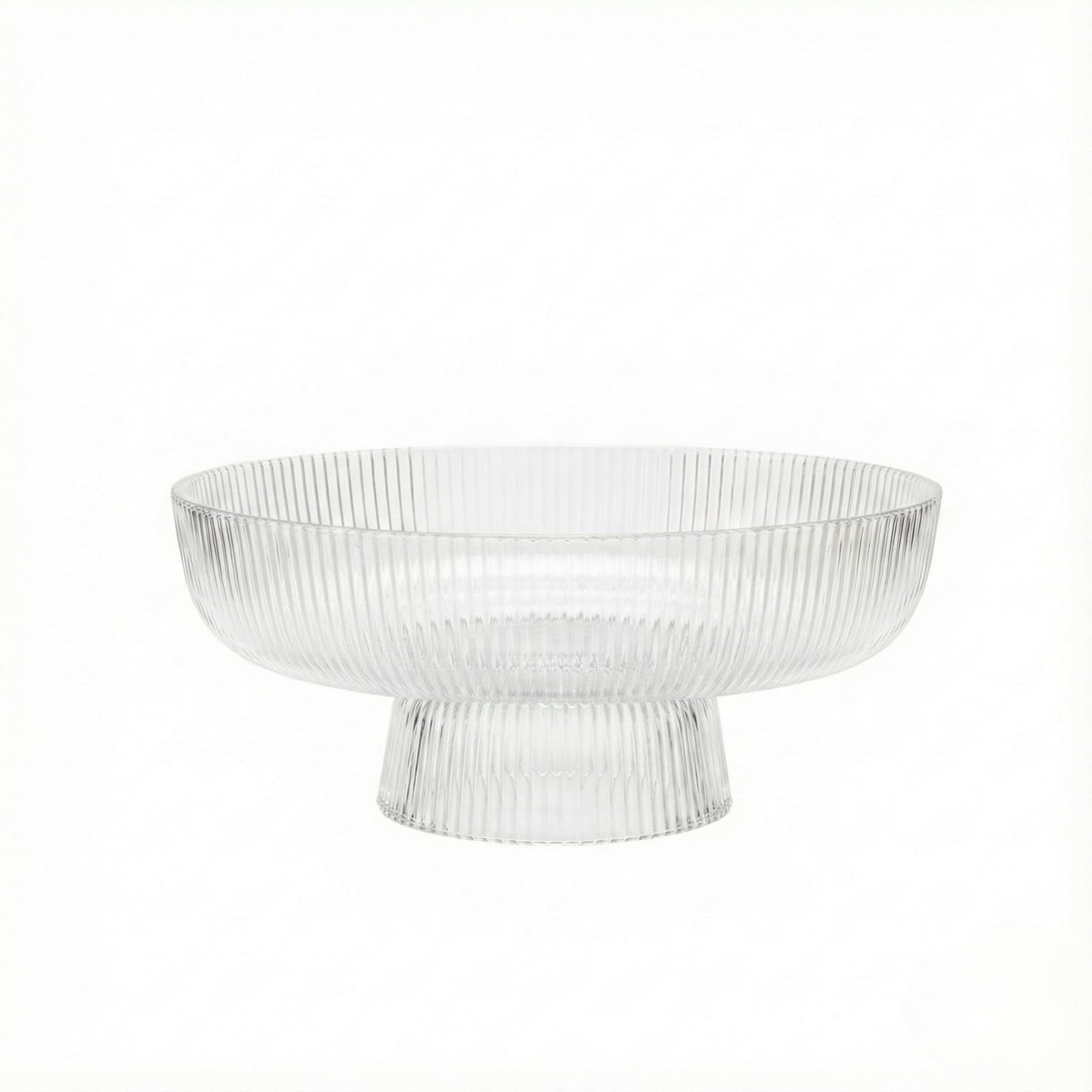 Decorative Fluted Transparent Glass Bowl, Fruit, Snacks Sweets