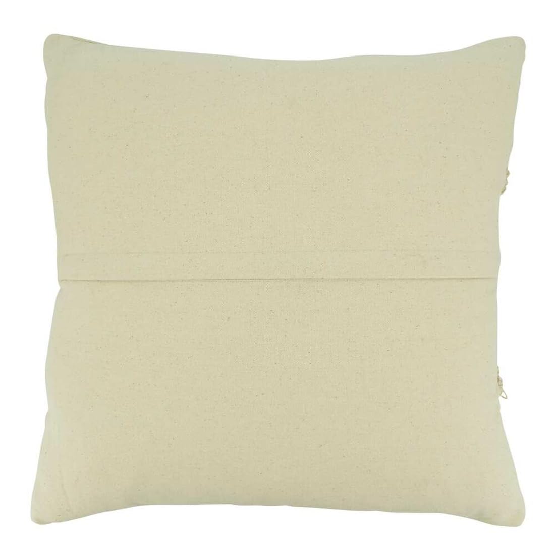 Fennco Styles Stripe Chindi Design Cotton Decorative Throw Pillow 20" W X 20" L – Black & Natural Textured Cushion for Couch, Sofa, Bedroom, Office and Living Room Décor