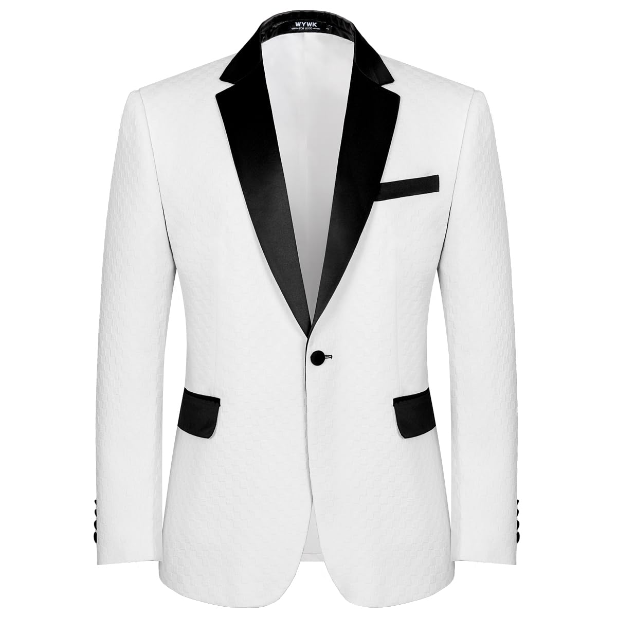 WYWK Men's White Prom Blazer One Button