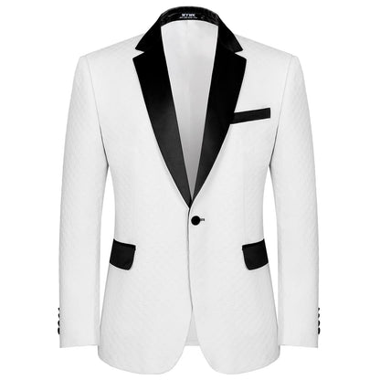 WYWK Men's White Prom Blazer One Button