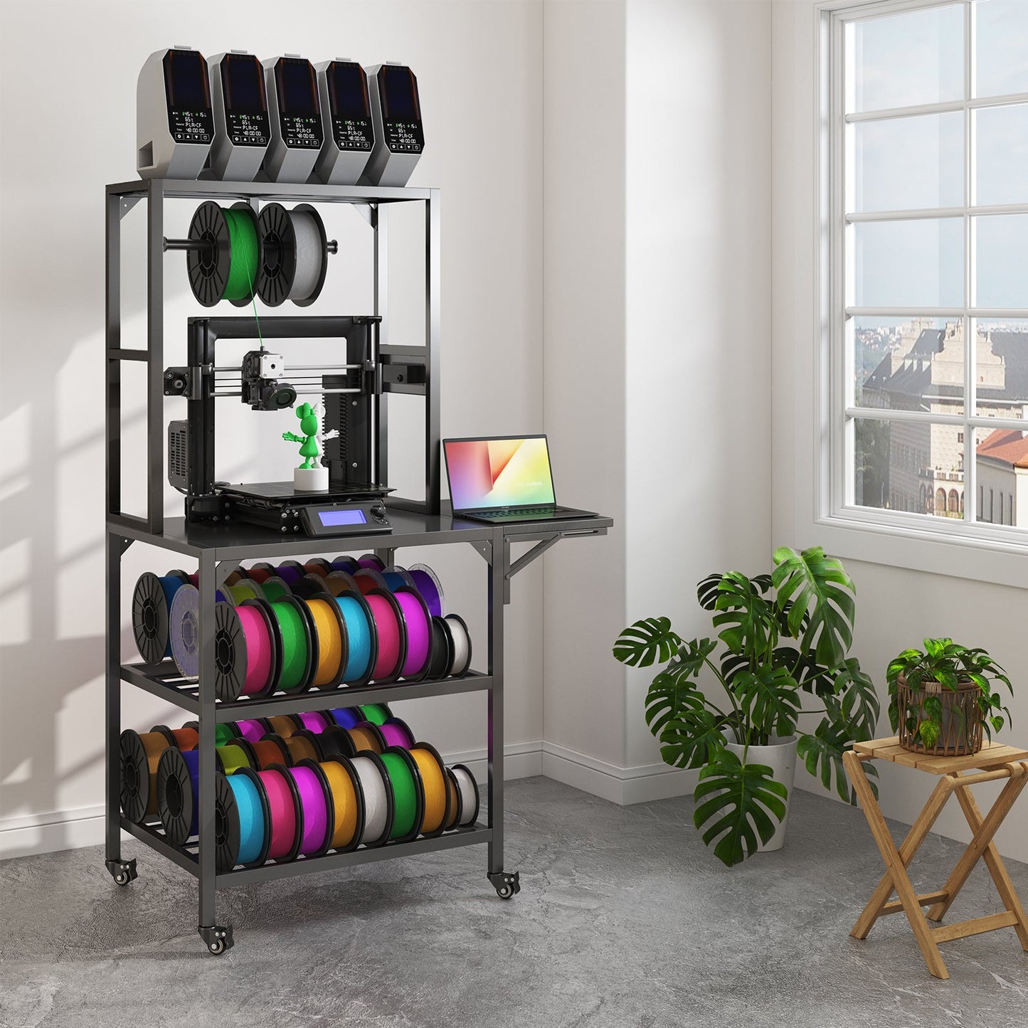Heavy Duty 3D Printer Stand with Filament Storage Rack