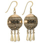 Bronzed Rain Chain Onyx Bronze Dangle Earring
