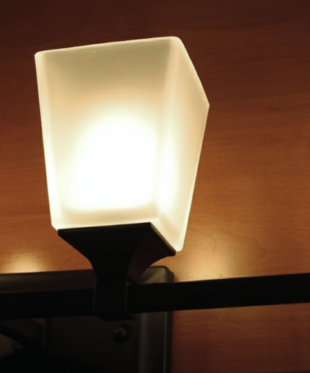 27"W 4-Light LED Bath Vanity Light Fixture Oil Rubbed Bronze Finish with Square Glass Shades