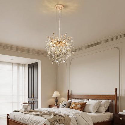 Gold Tree Branch Crystal Chandelier | Modern Luxury Pendant Light for Dining Room, Living Room & Bedroom