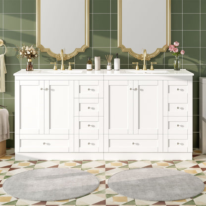 Shaker Free Standing Bathroom Vanity Cabinet & Sink, Soft Close Drawers, Soft Close Doors