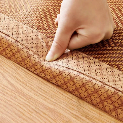 Foldable Japanese Tatami Rattan Mat – Cooling Summer Floor Rug