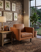 Philippe Top Grain Leather Arm Chair - Tan