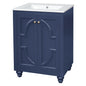 Bathroom Vanity With Ornate Elliptical Motif, Soft Close Hinges