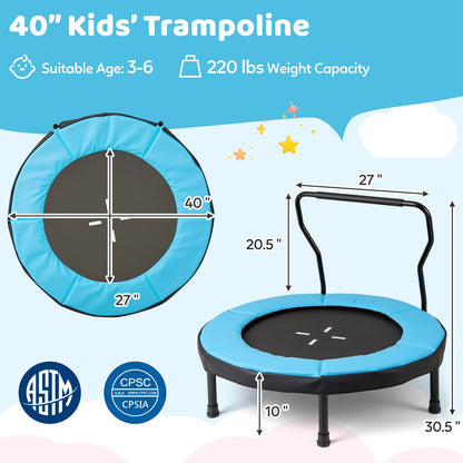 40 Inch Trampoline for Kids Indoor Outdoor Fitness Trampoline
