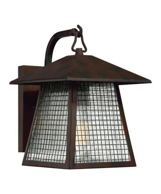 12" High, 1-Light Valiant Bronze Finish with Clear Seedy Glass Outdoor Wall Lantern