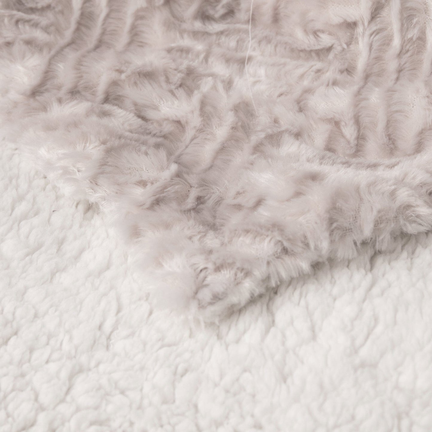 DaDalogy Lavender Grey Faux Fur Sherpa Throw Blanket