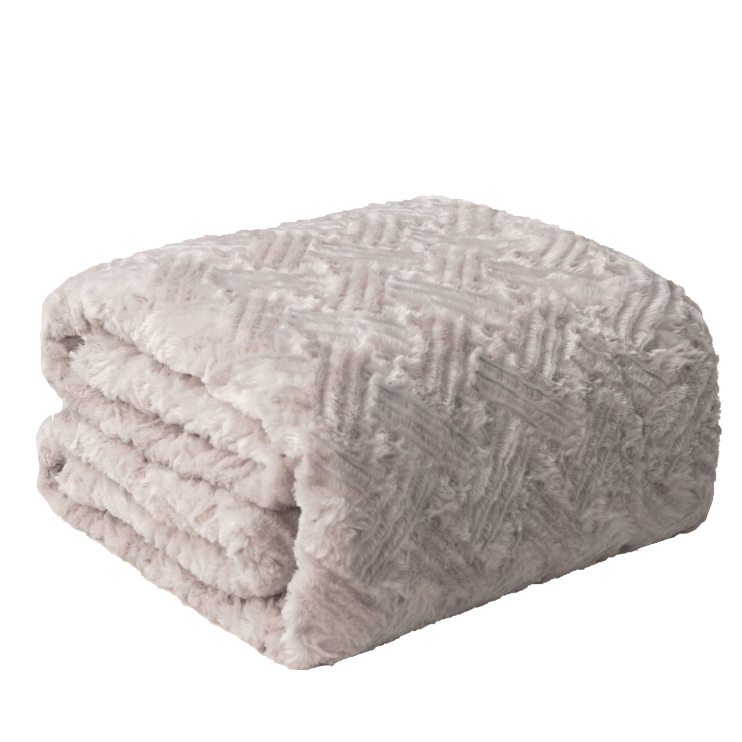 DaDalogy Lavender Grey Faux Fur Sherpa Throw Blanket