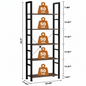 Industrial Bookshelf – /4/5/6/Triple-Tier Metal Storage Shelf