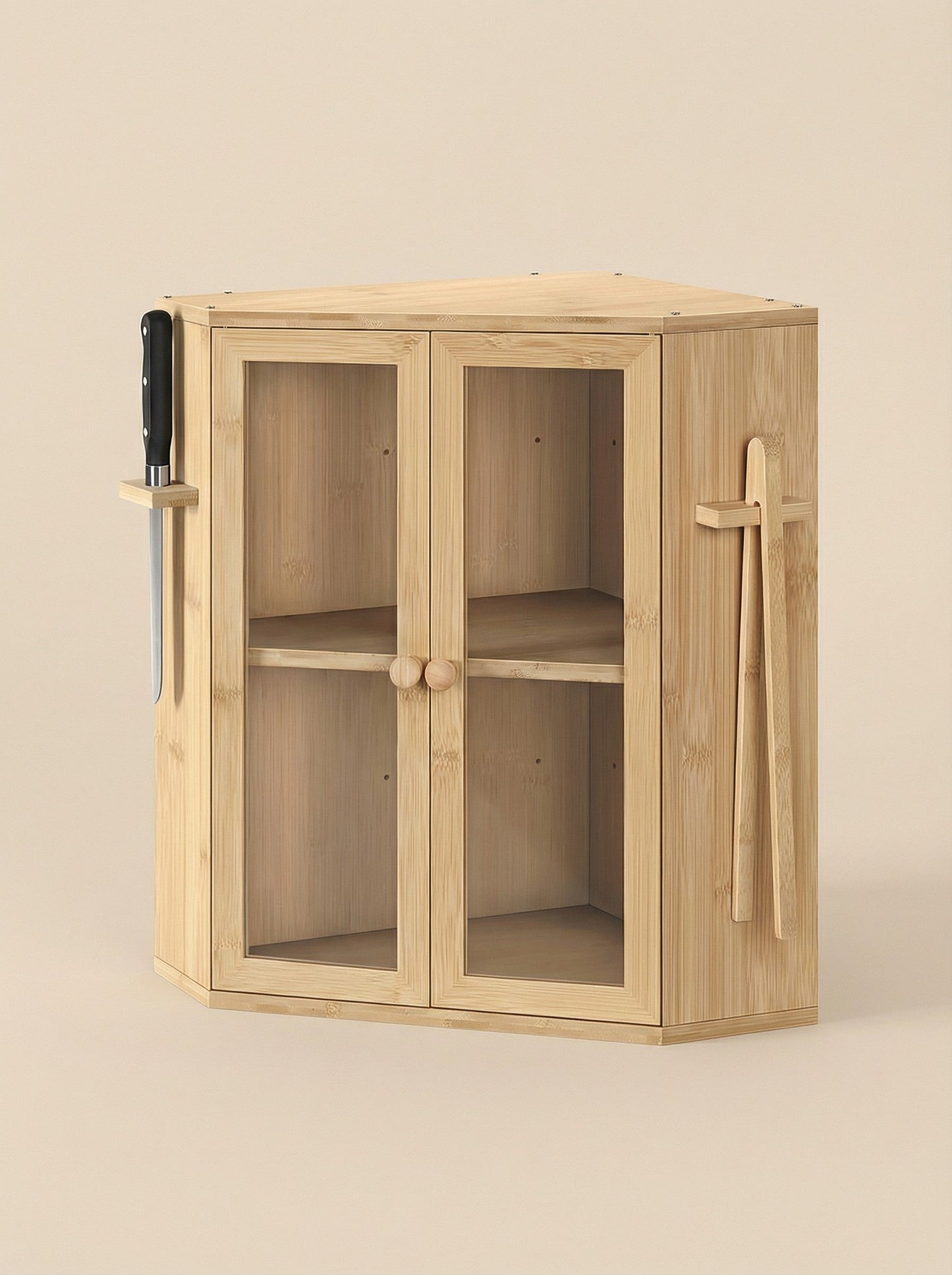 Bamboo Bread Box with Clear Doors – 2-Tier Kitchen Countertop Organizer
