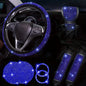 Diamond Set Leather Steering Wheel Cover Rhinestones Steering Wheel Cover With Crystal Breathable Anti-Slip Steering Wheel Protector Diamond Sparkling Car Steering Wheel Protector Vehicle Car Bling Steering Wheel Cover for Women Girls