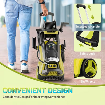 Electric Pressure Washer 4500 PSI 3.2 GPM w/ Foam Cannon Hose Reel