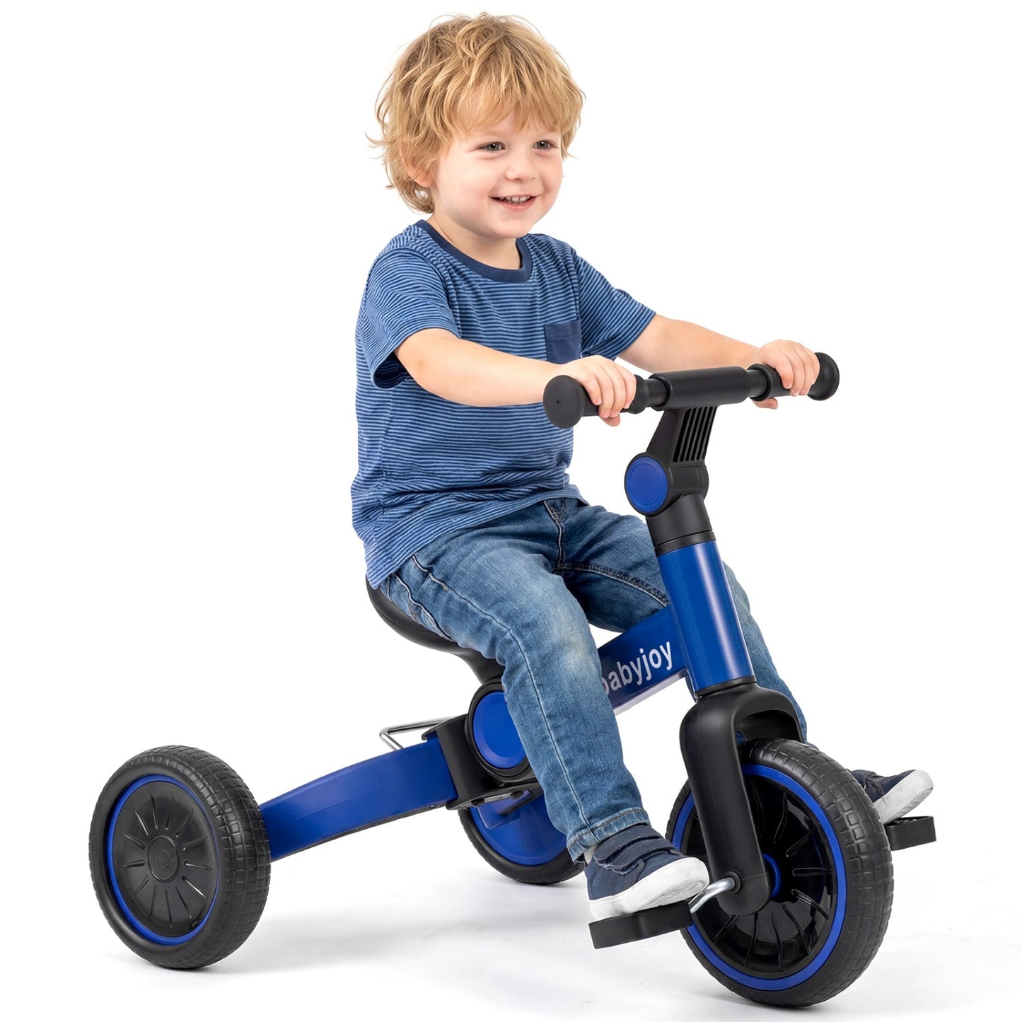 5-In-1 Toddler Bike Kids Balance Bike with Removable Pedals