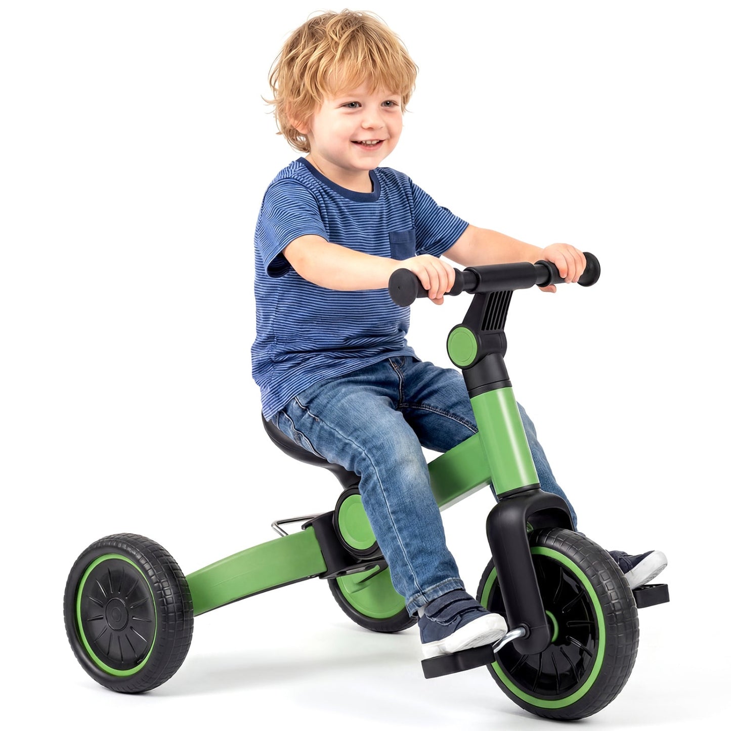 5-In-1 Toddler Bike Kids Balance Bike with Removable Pedals