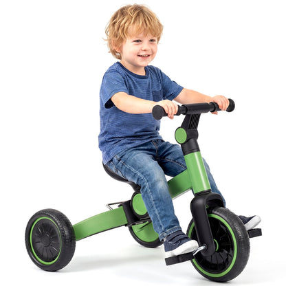 5-In-1 Toddler Bike Kids Balance Bike with Removable Pedals