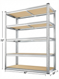 Heavy Duty Metal Garage Shelving Rack 2000lbs 4/5/6-Tier Steel Shelf 60"/72"/84"