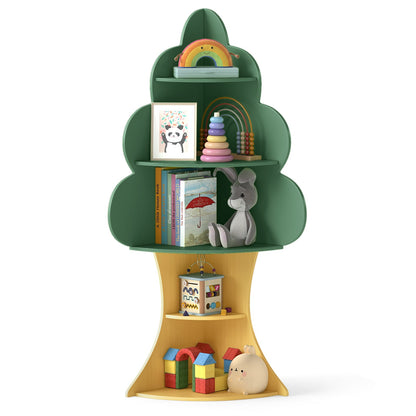 5-Tier Children Book Display Rack with Anti-toppling System-Green