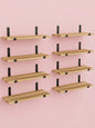 Wood Wall Shelves 15.8” with Metal Brackets – Rustic Floating Shelves | 5/8 Pack