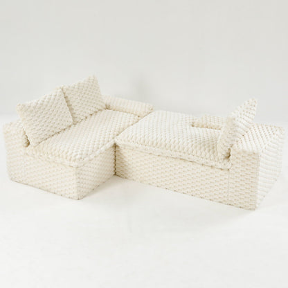 Modular Sofa, Convertible Twin Seat With Chaise Lounge