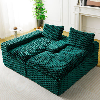 Modular Sofa, Convertible Twin Seat With Chaise Lounge