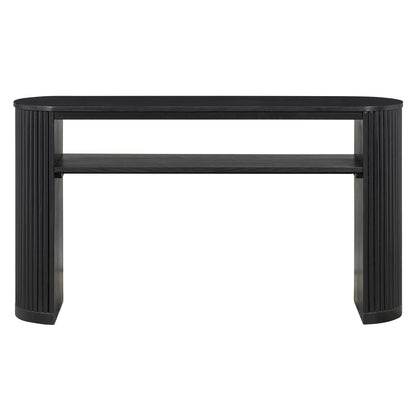 Console Table With Fluted Legs, Open Shelf