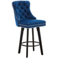 Swivel Bar Stools With Button Tufted Design And Rivet Trim