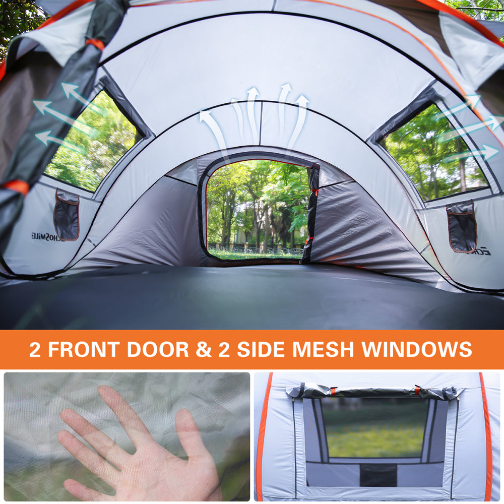 4–6 Person Pop-Up Camping Tent | Instant Setup, Waterproof & Windproof Family Tent with Mesh Ventilation