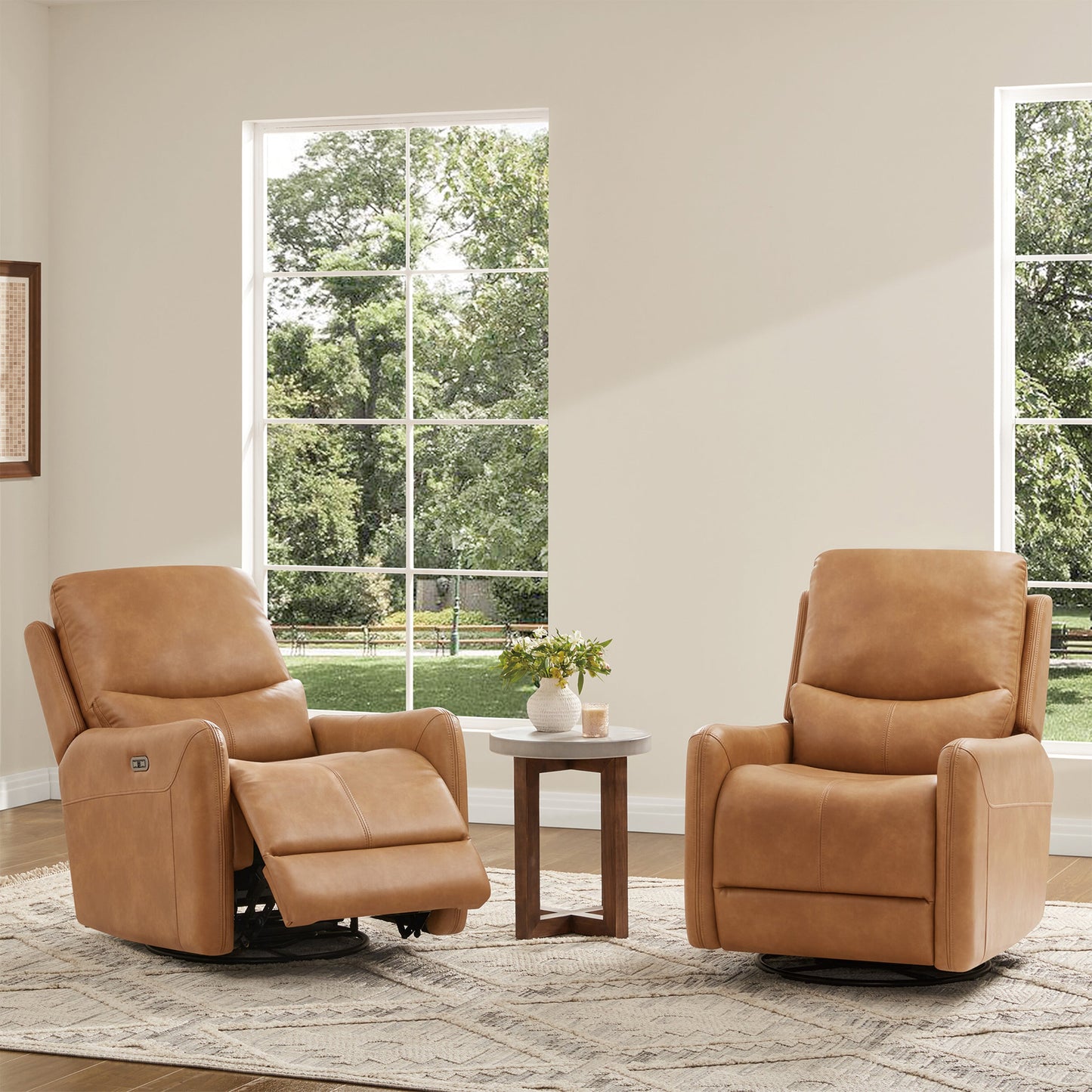 Dublin 30" Swivel Power Recliner Arm Chair - Saddle