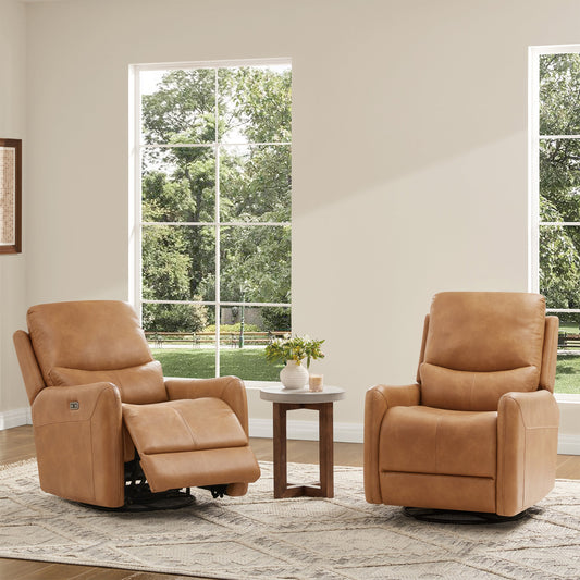 Dublin 30" Swivel Power Recliner Arm Chair - Saddle