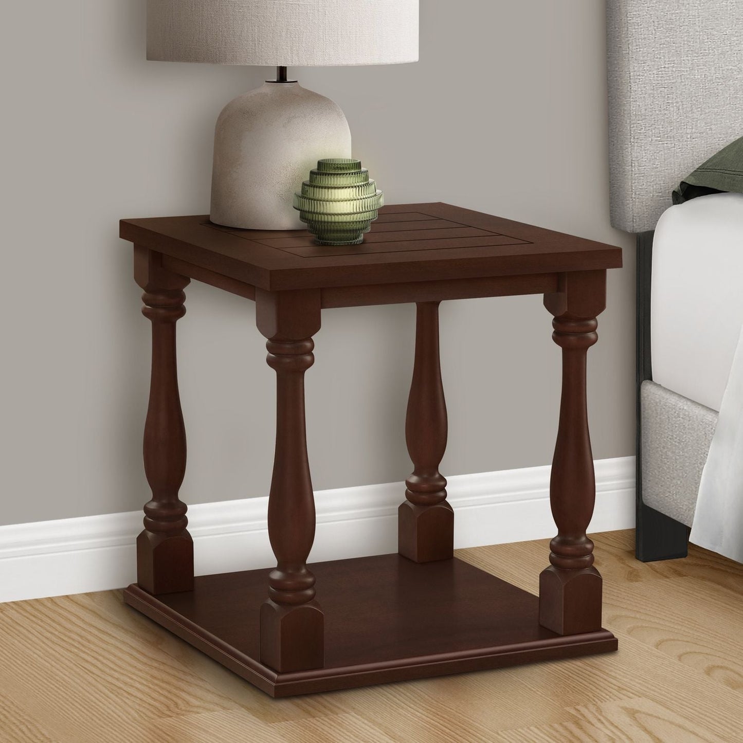Accent Table, 2 Tier, Square, Traditional - Espresso