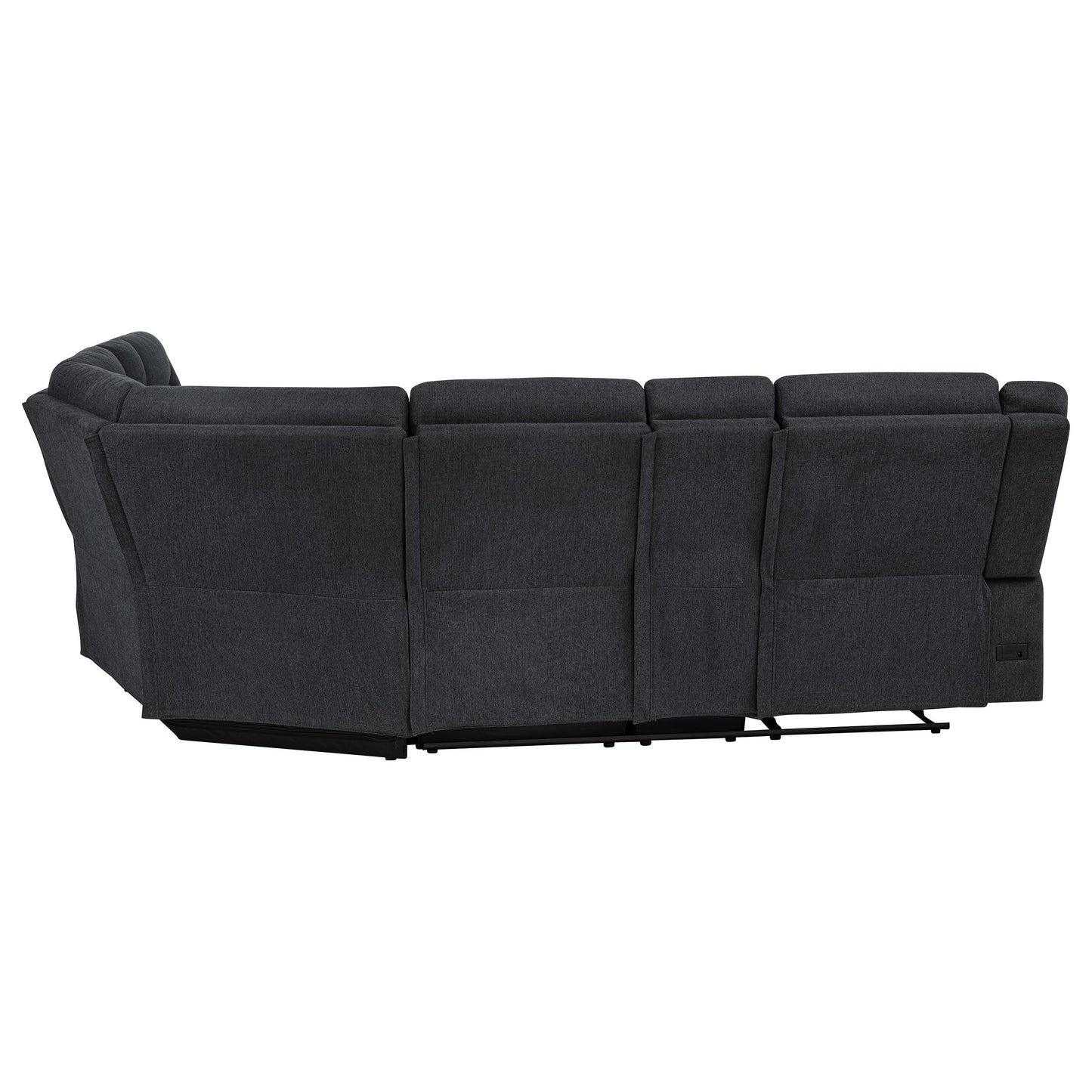 Hagen Upholstered Power Reclining Sectional Sofa Steel Grey