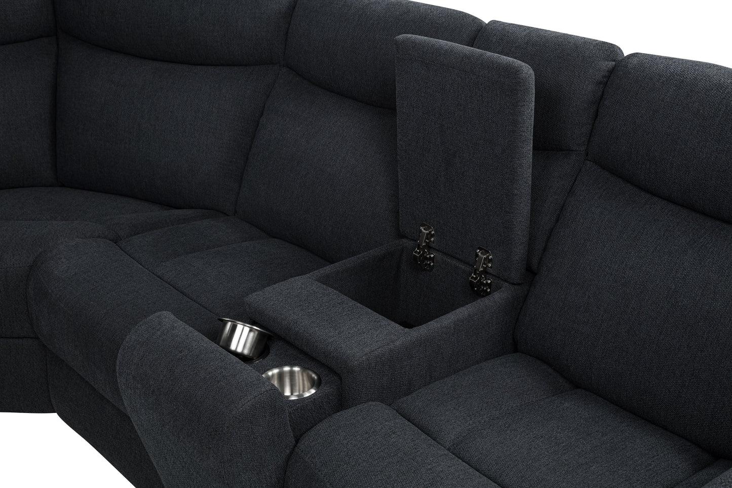 Hagen Upholstered Power Reclining Sectional Sofa Steel Grey