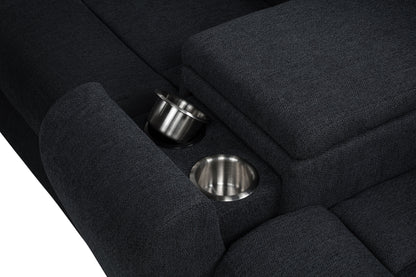 Hagen Upholstered Power Reclining Sectional Sofa Steel Grey