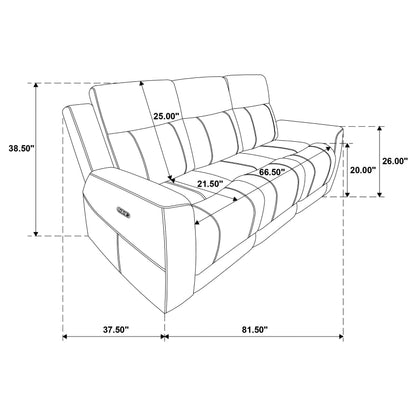 Kennett Chenille Upholstered Power Reclining Sofa Ivory