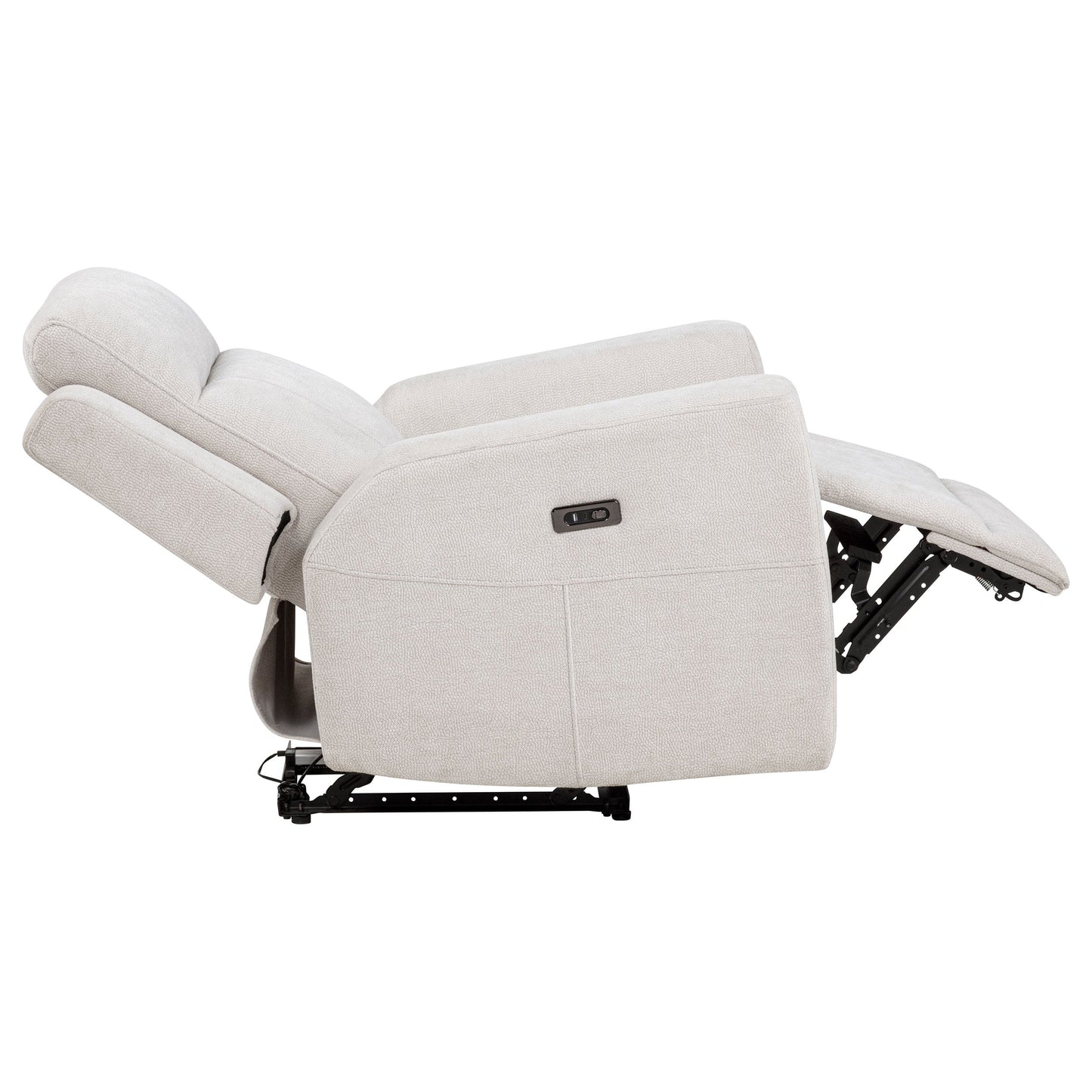 Kennett Chenille Upholstered Power Recliner Chair Ivory