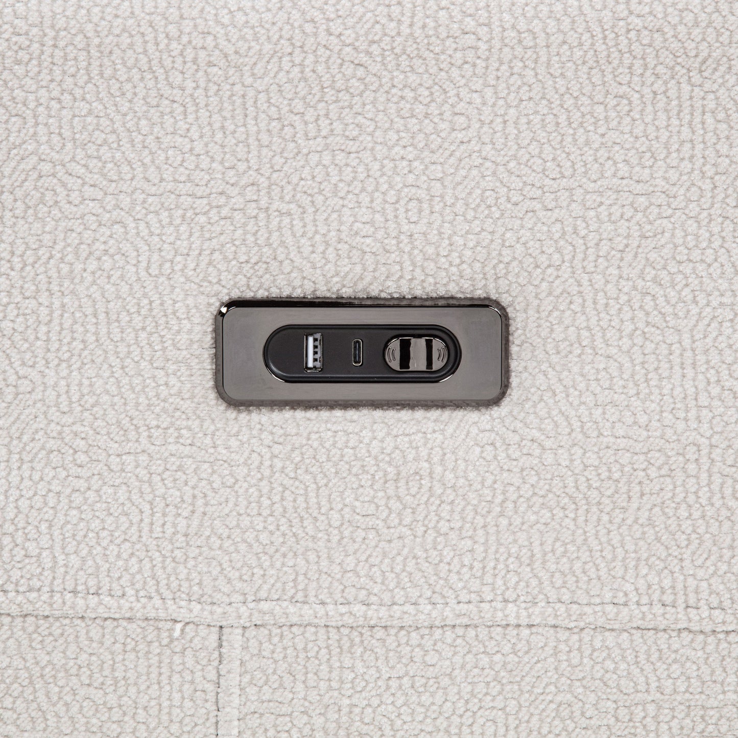 Kennett Chenille Upholstered Power Recliner Chair Ivory