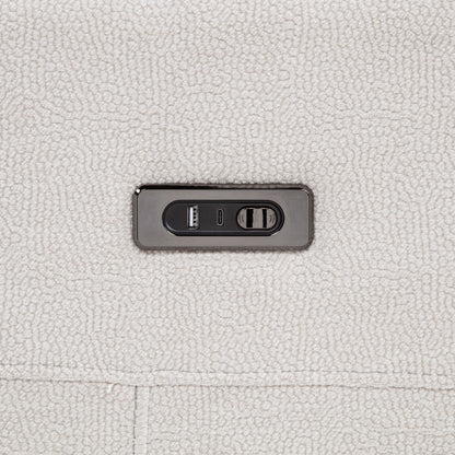 Kennett Chenille Upholstered Power Recliner Chair Ivory
