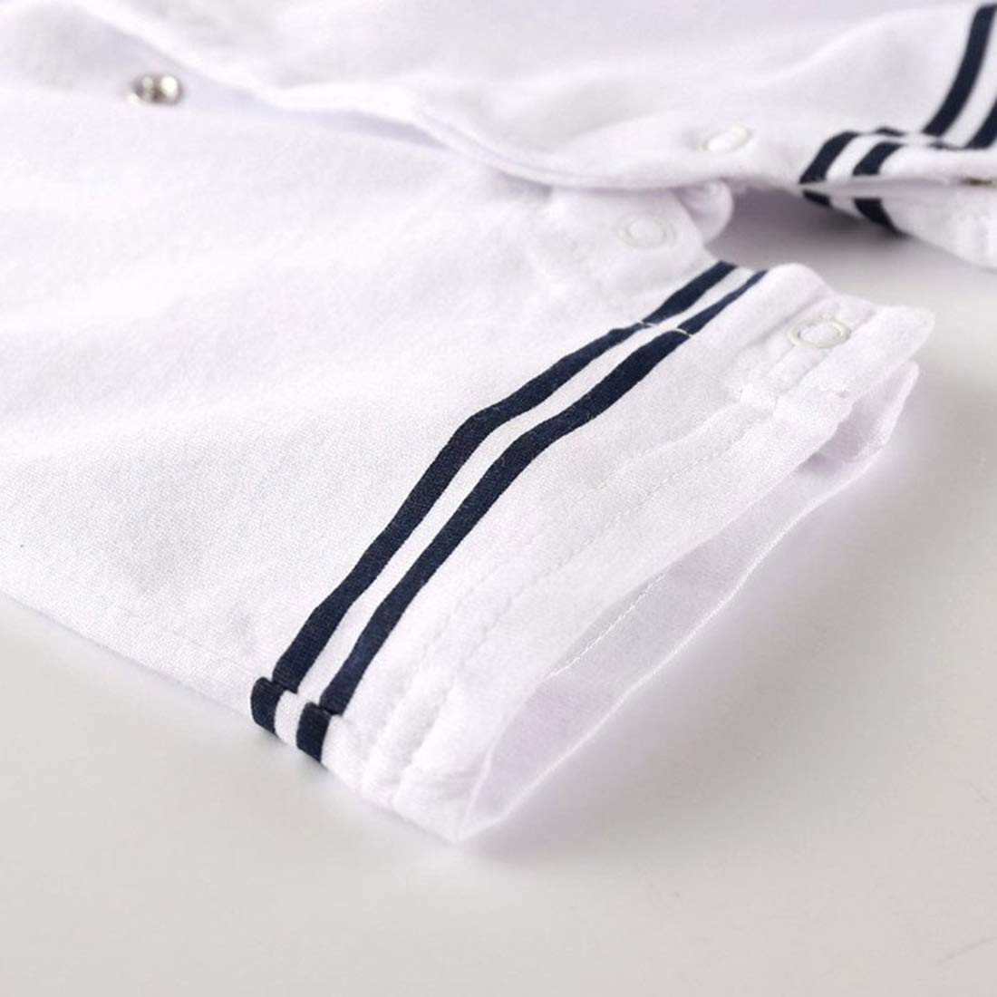 Styles I Love Baby Boys Marine Sailor Short Sleeve White Romper Onesie with Necktie 2pcs Holiday Outfit