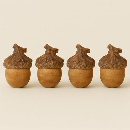 Fennco Styles Decorative Rustic Resin Acorn 5" H Sculpted - Tabletop Small Natural Acorn for Christmas, Holiday, Home, Desk, Mantel and Office Decor