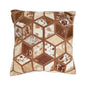 Fennco Styles Diamond Patchwork Hair On Leather Decorative Throw Pillow Cover 16" W x 16" L - Black & White Cushion Case for Home, Couch, Bedroom, Living Room and Office Décor